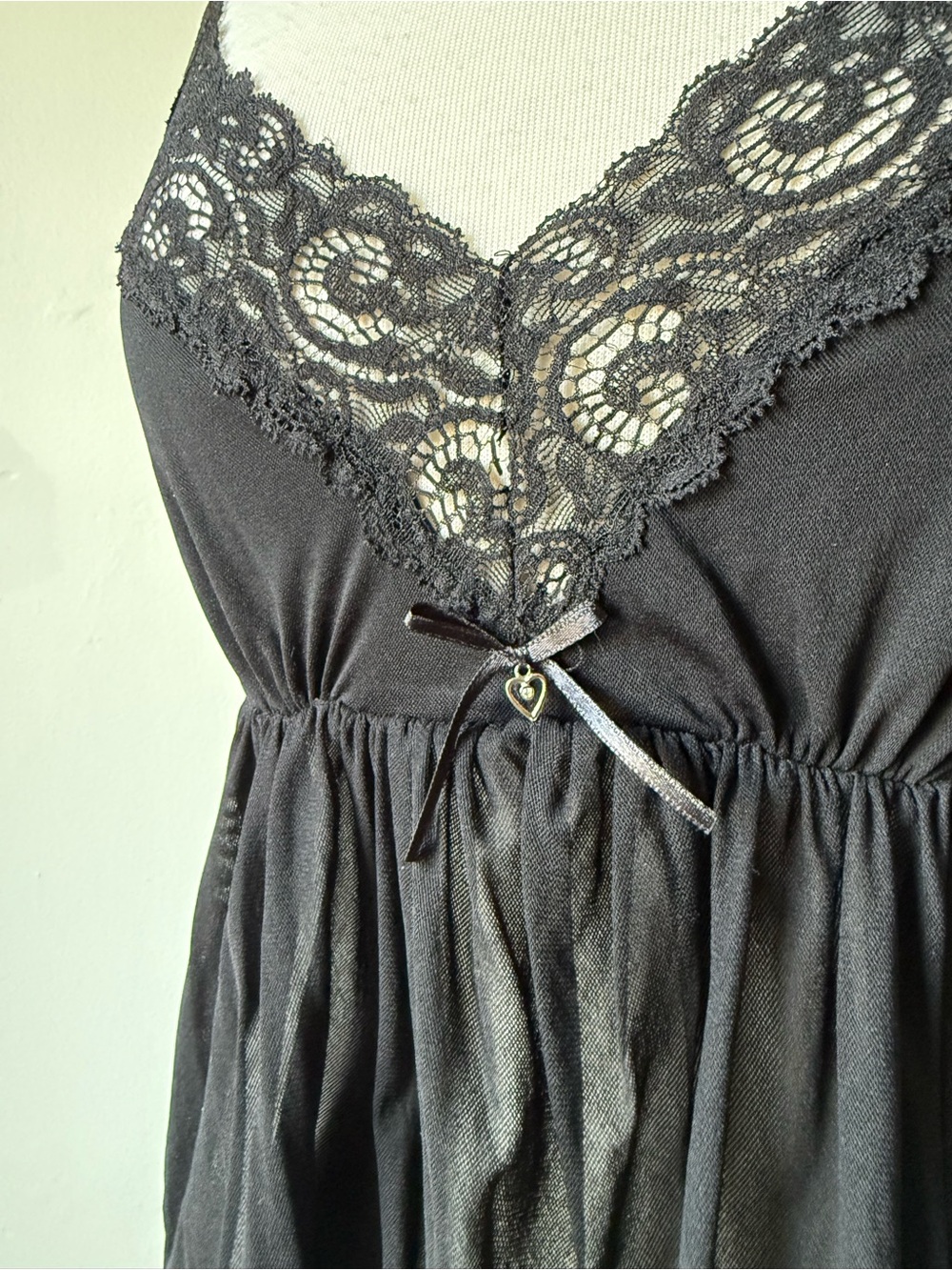 Jacob Y2K Black Lace Babydoll Lingerie Style Top - Picture 2 of 6
